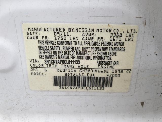 Photo 9 VIN: 3N1CN7AP0CL811133 - NISSAN VERSA S 