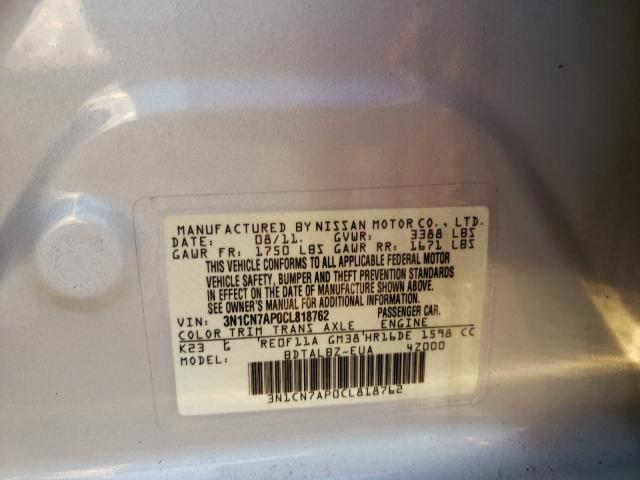 Photo 9 VIN: 3N1CN7AP0CL818762 - NISSAN VERSA S 