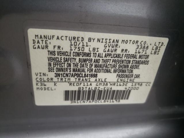 Photo 9 VIN: 3N1CN7AP0CL841698 - NISSAN VERSA S 