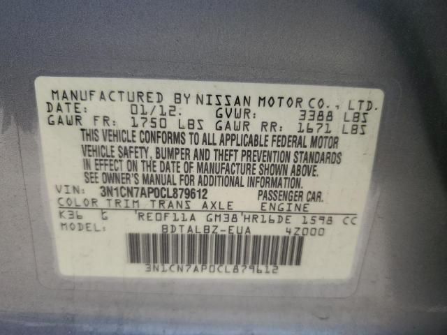 Photo 12 VIN: 3N1CN7AP0CL879612 - NISSAN VERSA 