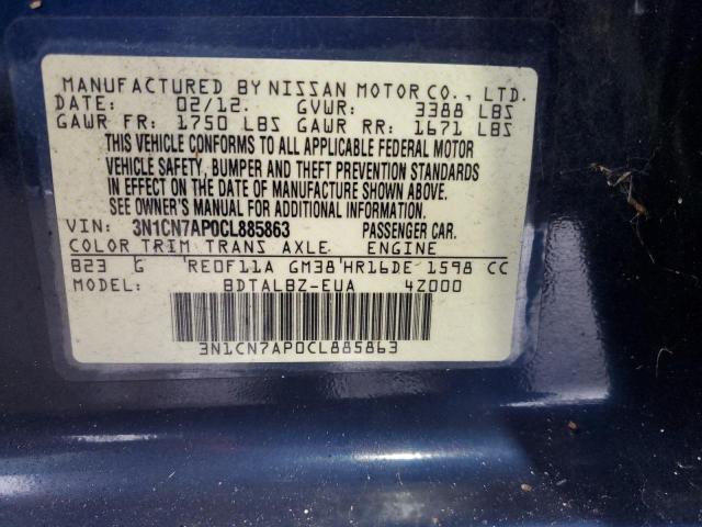 Photo 11 VIN: 3N1CN7AP0CL885863 - NISSAN VERSA 