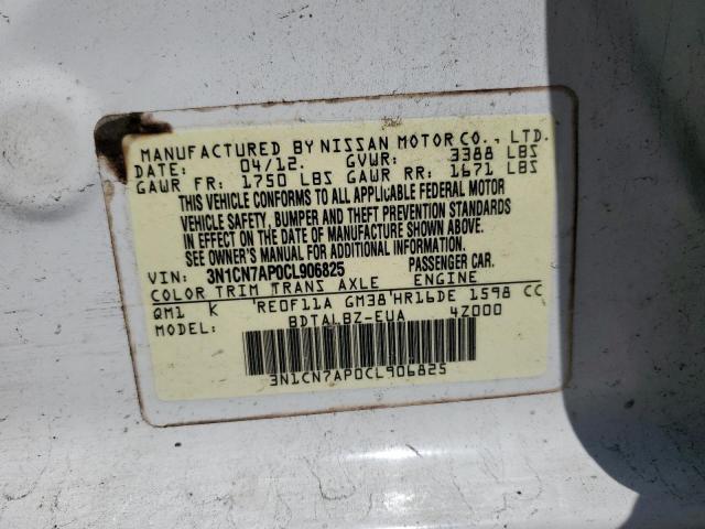 Photo 11 VIN: 3N1CN7AP0CL906825 - NISSAN VERSA S 