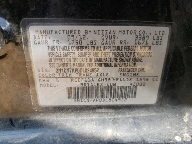 Photo 9 VIN: 3N1CN7AP0DL824952 - NISSAN VERSA S 