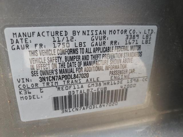 Photo 9 VIN: 3N1CN7AP0DL847020 - NISSAN VERSA S 