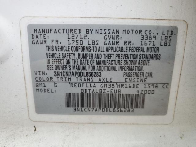 Photo 11 VIN: 3N1CN7AP0DL856283 - NISSAN VERSA S 