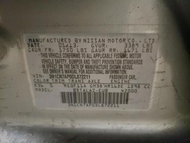 Photo 11 VIN: 3N1CN7AP0DL872211 - NISSAN VERSA S 