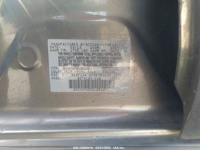 Photo 8 VIN: 3N1CN7AP0DL891373 - NISSAN VERSA 