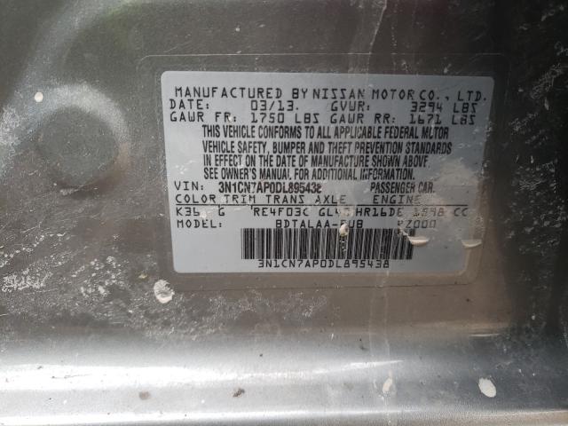 Photo 9 VIN: 3N1CN7AP0DL895438 - NISSAN VERSA S 