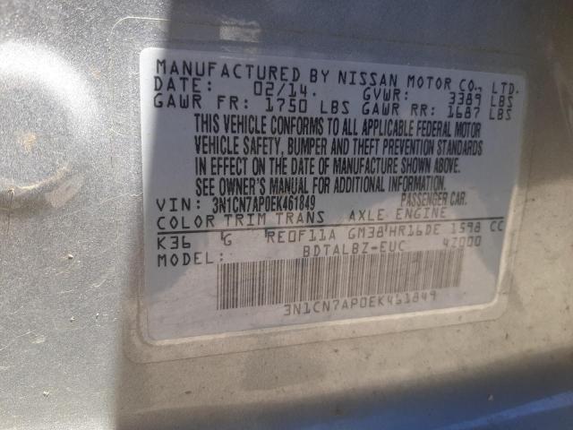 Photo 9 VIN: 3N1CN7AP0EK461849 - NISSAN VERSA S 