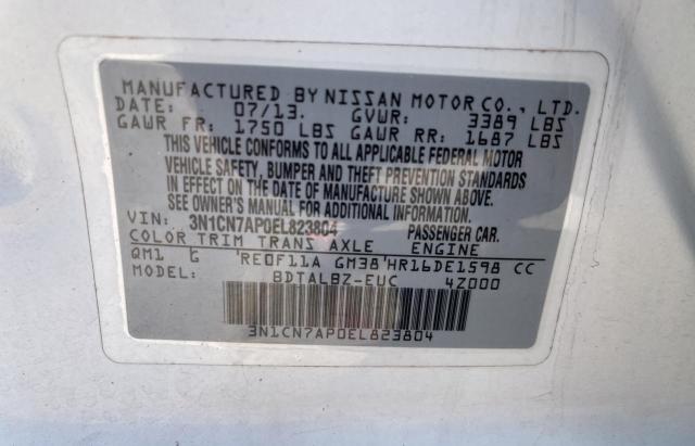 Photo 9 VIN: 3N1CN7AP0EL823804 - NISSAN VERSA S 