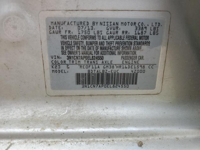 Photo 11 VIN: 3N1CN7AP0EL824550 - NISSAN VERSA S 