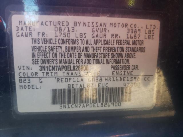 Photo 9 VIN: 3N1CN7AP0EL826900 - NISSAN VERSA S 