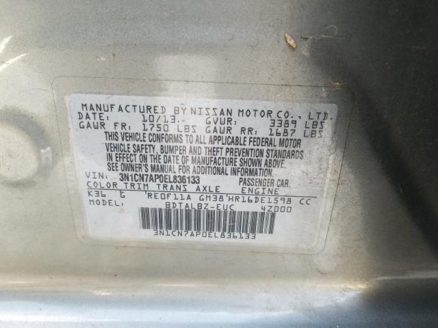 Photo 9 VIN: 3N1CN7AP0EL836133 - NISSAN VERSA S 