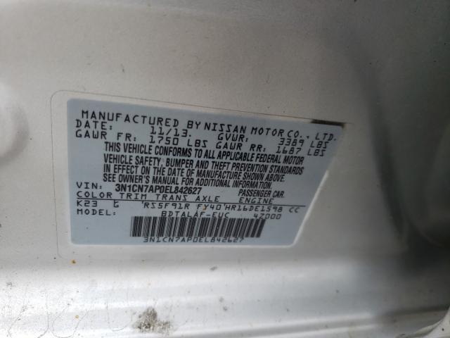 Photo 9 VIN: 3N1CN7AP0EL842627 - NISSAN VERSA S 