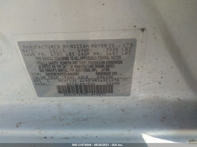 Photo 8 VIN: 3N1CN7AP0EL845897 - NISSAN VERSA 