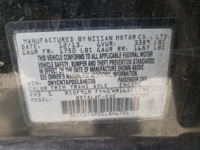 Photo 9 VIN: 3N1CN7AP0EL846726 - NISSAN VERSA S 