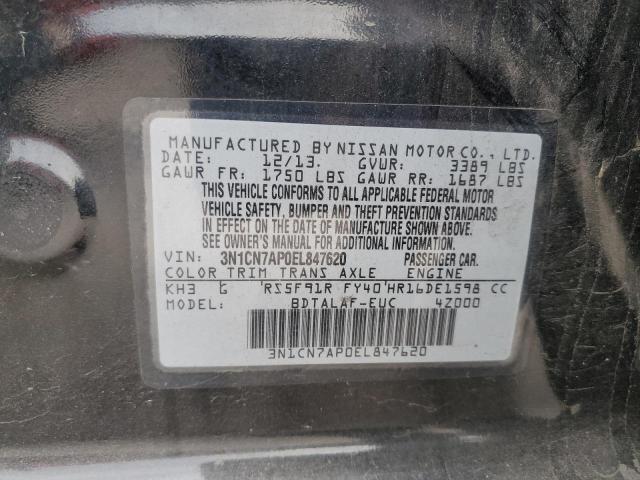 Photo 11 VIN: 3N1CN7AP0EL847620 - NISSAN VERSA S 