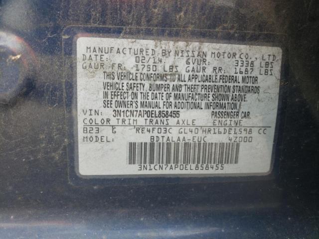 Photo 11 VIN: 3N1CN7AP0EL858455 - NISSAN VERSA S 