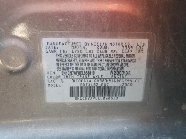 Photo 9 VIN: 3N1CN7AP0EL868810 - NISSAN VERSA S 