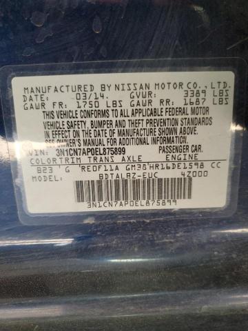 Photo 11 VIN: 3N1CN7AP0EL875899 - NISSAN VERSA S 