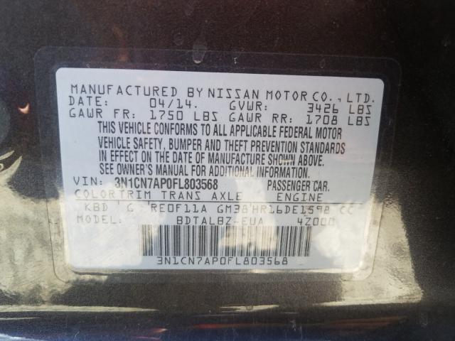 Photo 9 VIN: 3N1CN7AP0FL803568 - NISSAN VERSA 