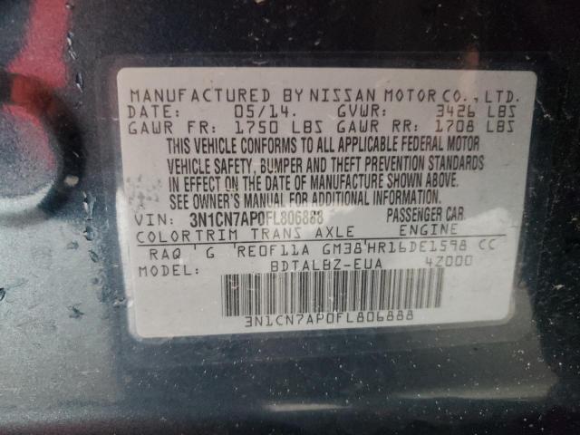 Photo 9 VIN: 3N1CN7AP0FL806888 - NISSAN VERSA S 