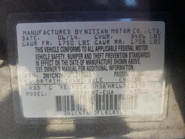 Photo 9 VIN: 3N1CN7AP0FL818569 - NISSAN VERSA S 