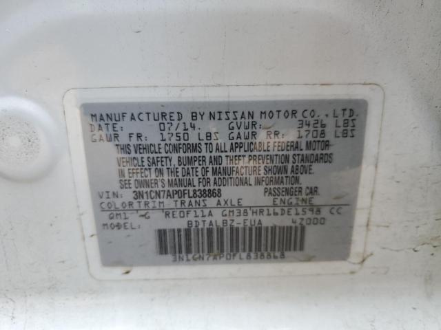 Photo 12 VIN: 3N1CN7AP0FL838868 - NISSAN VERSA 