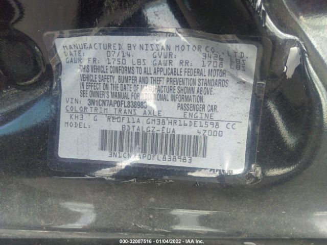 Photo 8 VIN: 3N1CN7AP0FL838983 - NISSAN VERSA 