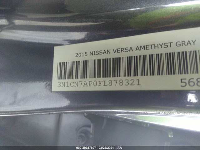 Photo 8 VIN: 3N1CN7AP0FL878321 - NISSAN VERSA 