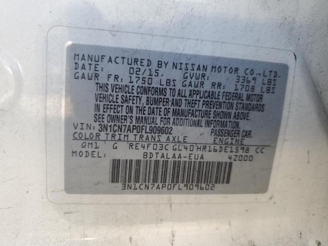 Photo 11 VIN: 3N1CN7AP0FL909602 - NISSAN VERSA S 