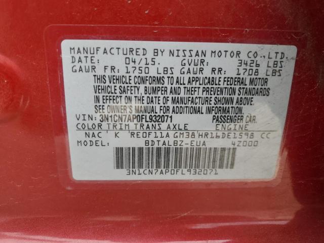 Photo 11 VIN: 3N1CN7AP0FL932071 - NISSAN VERSA S 