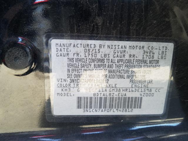 Photo 9 VIN: 3N1CN7AP0FL942812 - NISSAN VERSA S 