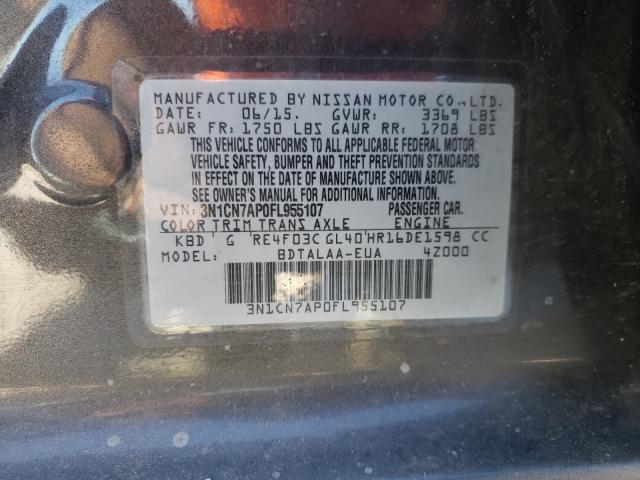 Photo 9 VIN: 3N1CN7AP0FL955107 - NISSAN VERSA S 