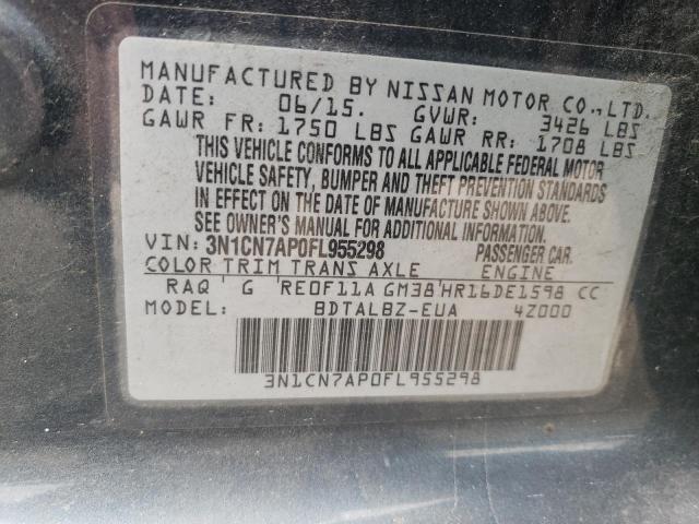 Photo 12 VIN: 3N1CN7AP0FL955298 - NISSAN VERSA S 