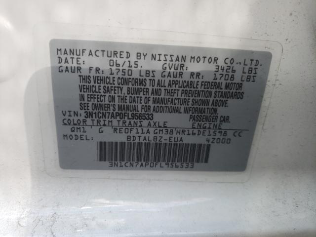 Photo 9 VIN: 3N1CN7AP0FL956533 - NISSAN VERSA S 