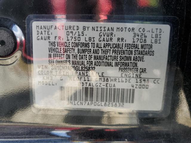 Photo 9 VIN: 3N1CN7AP0GL825832 - NISSAN VERSA S 