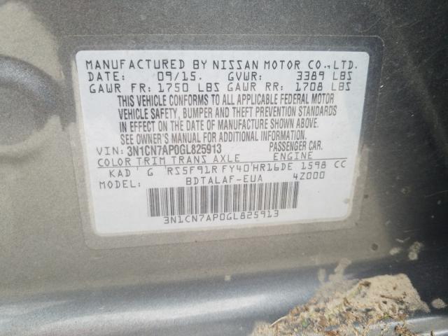 Photo 9 VIN: 3N1CN7AP0GL825913 - NISSAN VERSA S 