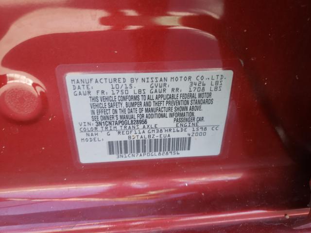 Photo 9 VIN: 3N1CN7AP0GL828956 - NISSAN VERSA S 