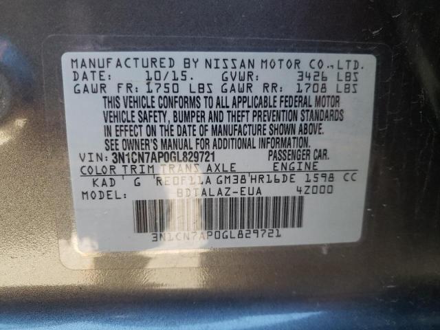 Photo 9 VIN: 3N1CN7AP0GL829721 - NISSAN VERSA S 