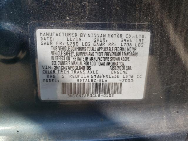 Photo 9 VIN: 3N1CN7AP0GL840105 - NISSAN VERSA S 