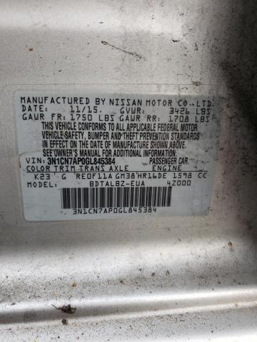 Photo 11 VIN: 3N1CN7AP0GL845384 - NISSAN VERSA S 