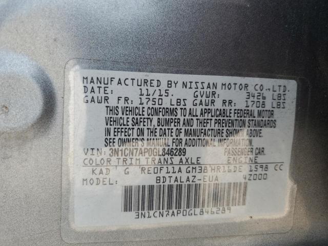 Photo 12 VIN: 3N1CN7AP0GL846289 - NISSAN VERSA S 