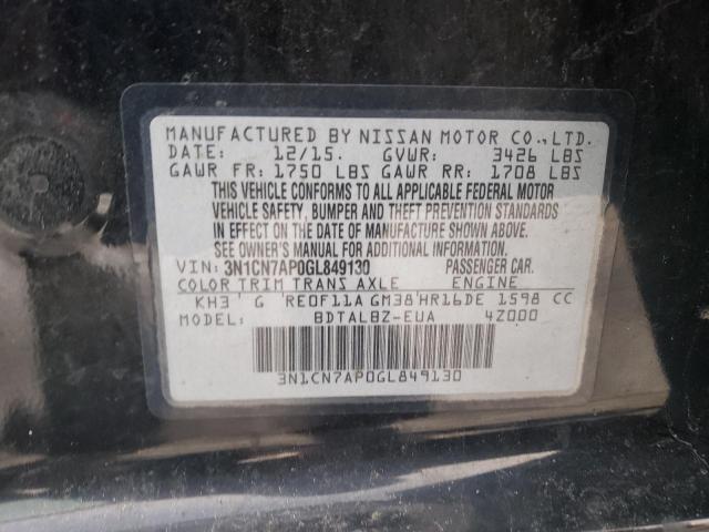 Photo 9 VIN: 3N1CN7AP0GL849130 - NISSAN VERSA S 