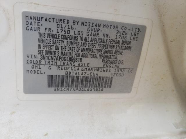 Photo 9 VIN: 3N1CN7AP0GL859818 - NISSAN VERSA S 