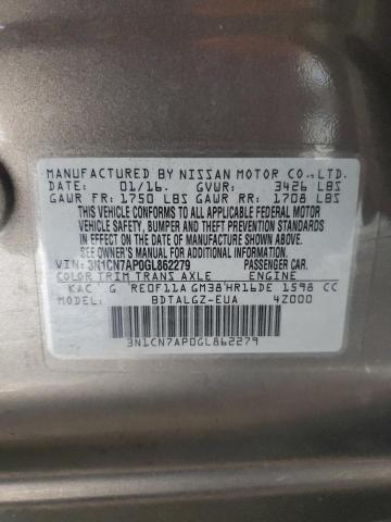 Photo 11 VIN: 3N1CN7AP0GL862279 - NISSAN VERSA S 