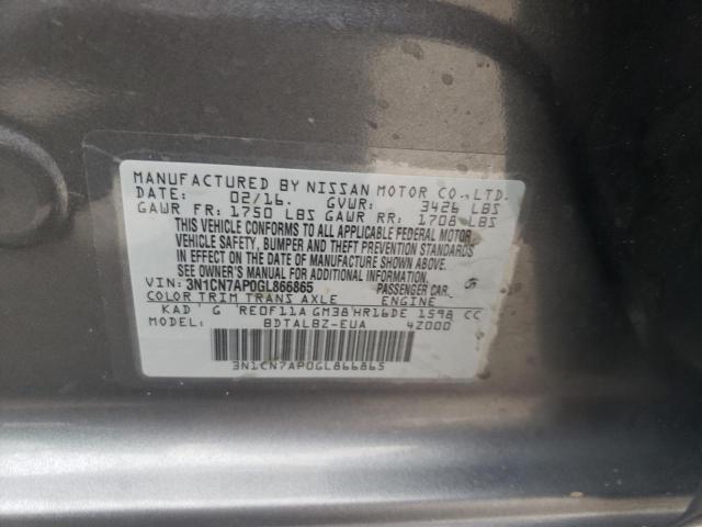 Photo 11 VIN: 3N1CN7AP0GL866865 - NISSAN VERSA 