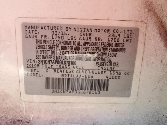 Photo 12 VIN: 3N1CN7AP0GL878160 - NISSAN VERSA S 