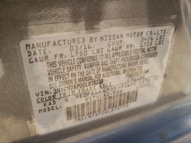 Photo 9 VIN: 3N1CN7AP0GL878238 - NISSAN VERSA S 