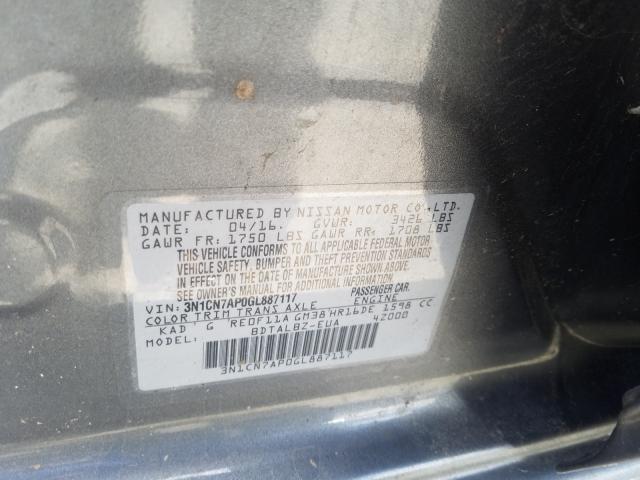 Photo 9 VIN: 3N1CN7AP0GL887117 - NISSAN VERSA S 